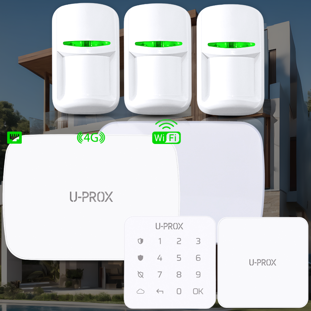 U-Prox-Kit1 - Wireless Control Hub, 3x PIR, 1x Keypad, 1x Indoor Siren, 1x Outdoor Sounder