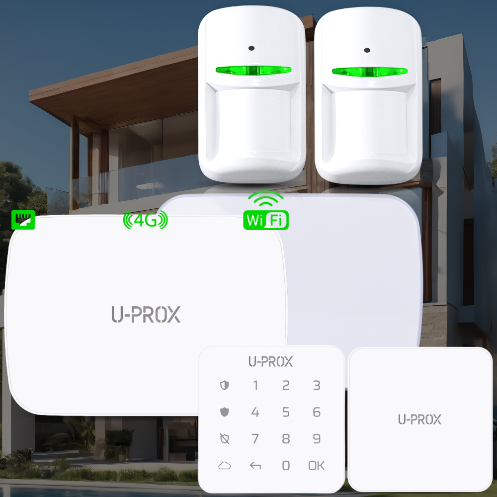 U-Prox-Kit2 - Wireless Control Hub, 2x Combi PIR, 1x Keypad, 1x Indoor Siren, 1x Outdoor Sounder