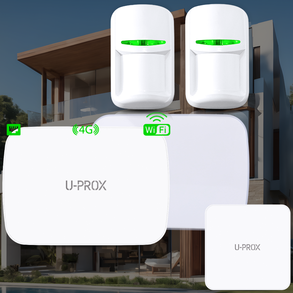 U-Prox-Kit5 - Wireless Control Hub, 2x PIR, 1x Indoor Siren, 1x Outdoor Sounder