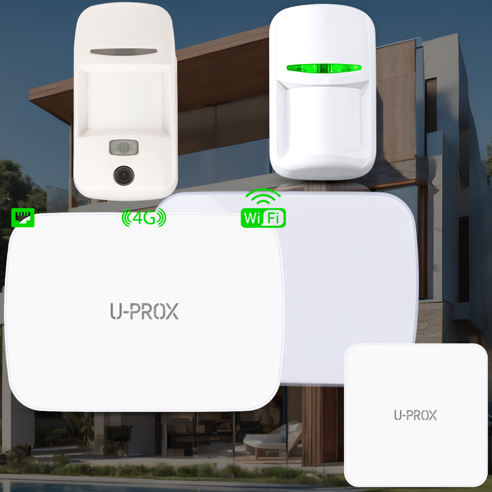 U-Prox-Kit7 - Wireless Control Hub, 2x PIR, 1x PIR Cam, 1x Indoor Siren, 1x Outdoor Sounder