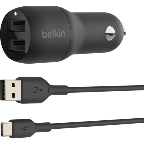 CCE001BT1MBK - Belkin BOOST CHARGE Auto Adapter - 24 W - 12 V DC Input - 5 V DC/4.80 A Output
