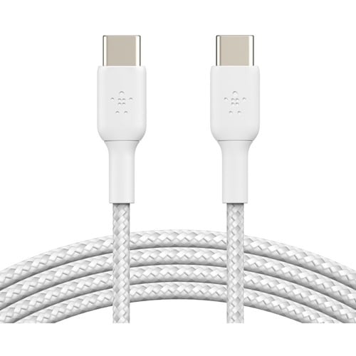 CAB004BT1MWH - Belkin BOOST CHARGE Braided USB-C to USB-C Cable - 1 m USB-C Data Transfer Cable - First End: 1 x USB Type C