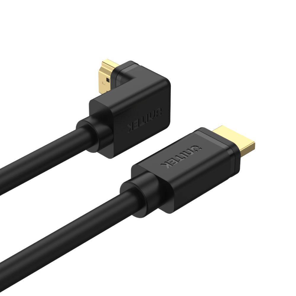 Y-C1001 Y-C1001 Unitek 2M 4K HDMI 2.0 Right Angle Cable with 90 Degree Elbow.