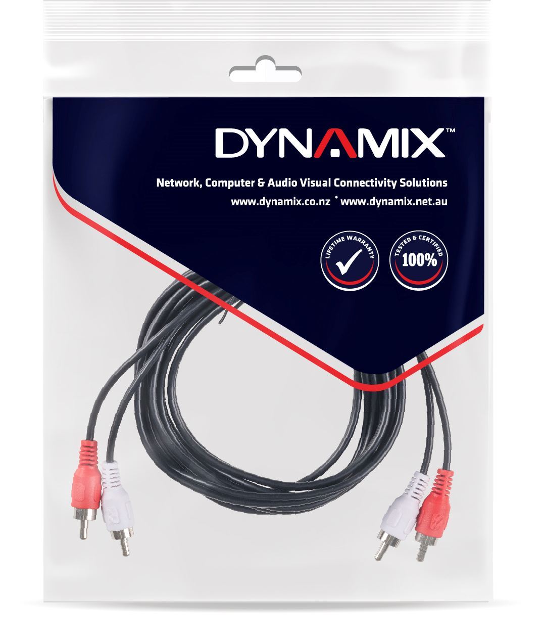DYNAMIX_20m_RCA_Audio_Cable_2_RCA_to_2_RCA_Plugs,_Coloured_Red_&_White 397