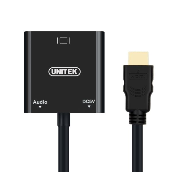 Y-6333 Y-6333 Unitek HDMI to VGA Converter with Audio. 17cm Cable Length. Convert - 0