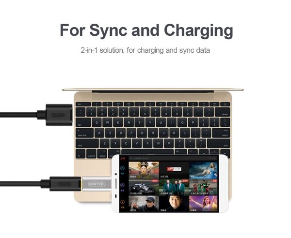UNITEK_USB-C_Male_to_Micro-B_Female_Adaptor._Apple_Style_Aluminium_Housing._Small_&_Portable,_Ideal_for_Sync_&_Charging,_Suitable_for_all_USB-C_Supported_Devices. 2100