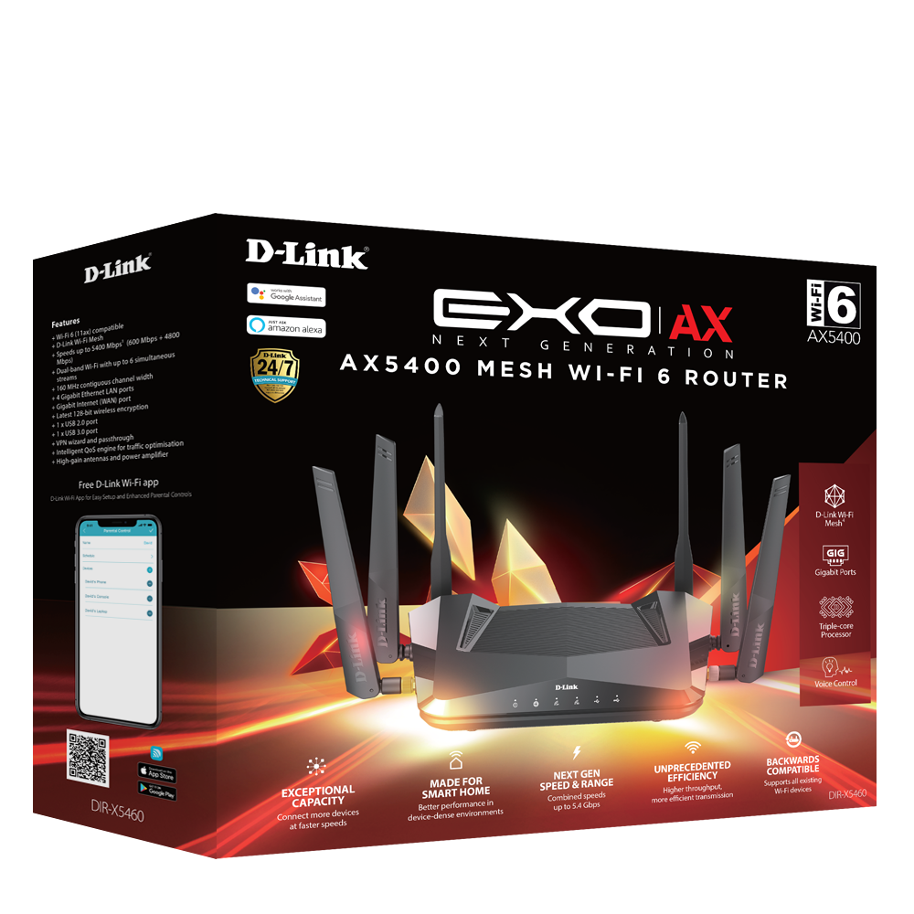 d-link dir-x5460 smart ax5400 wifi 6 router tech supply shed