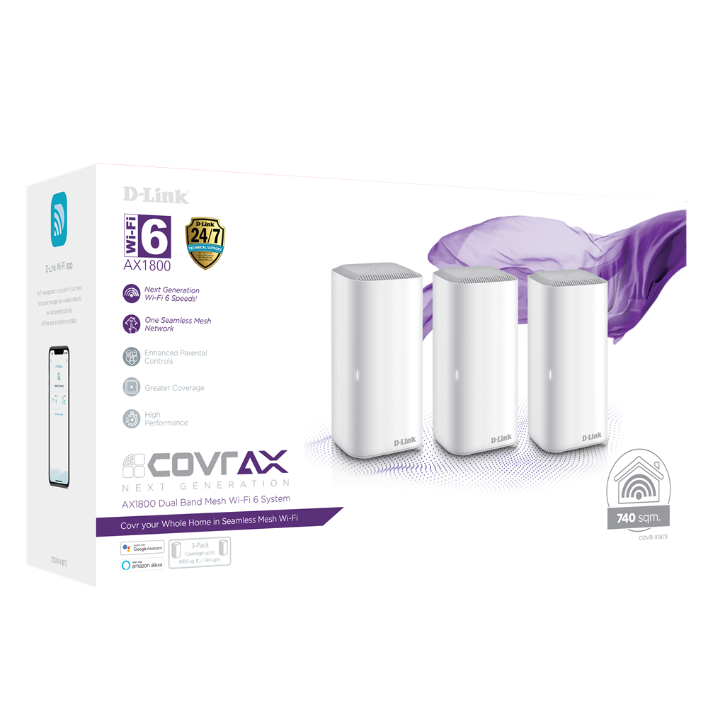 COVR-X1873 - AD-Link X1800 Dual Band Seamless Mesh Wi-Fi 6 System (3-Pack)