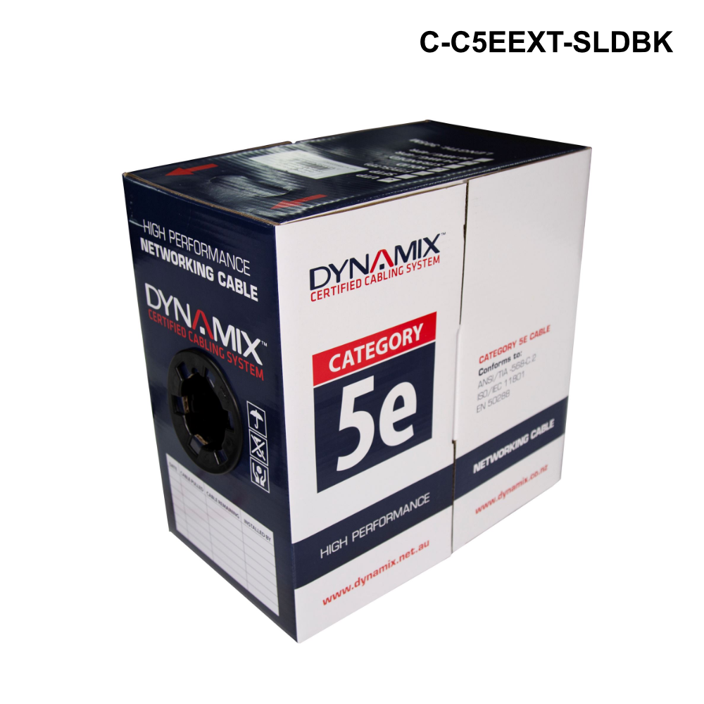 C-C5EEXT-SLDBK - 305m Cat5E UTP External Solid Cable, UV Stabilised Black PE