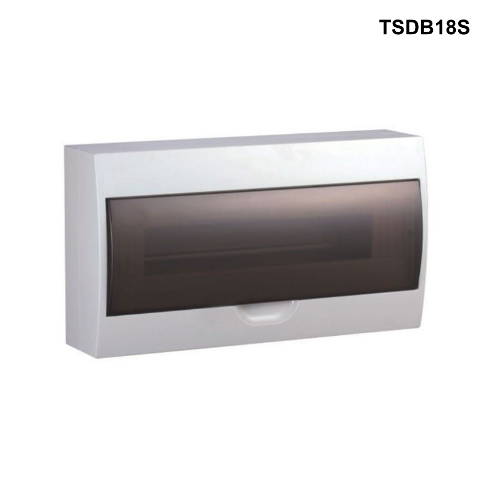 TSDB - Surface Mounted Distribution Board, fire retardant material 4 to 36 Pole Options