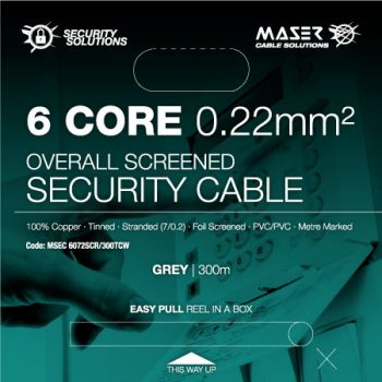 MSEC 6072SCR - 6 Core 0.22mm (7/0.2) Tinned Copper, Screened, RS232, ACA3166 Security Cable - 0