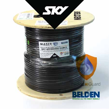 rg6, sky approved, black, 152m, 75 ohm, belden, satellite / antenna coaxial cable (b1829ac-10-152p) 