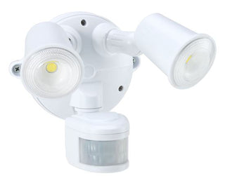 HW-55155 - 10W Twin LED Spotlight With Motion Sensor. IP54 - White