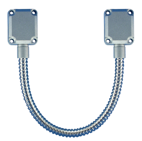 AWM300 - Cable protector with metal box ends (stainless steel). 8mm dia. 300mm length