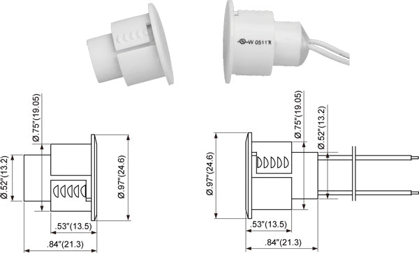SD70 - TANE Reed Switch for Steel Door 19mm Diameter - 0