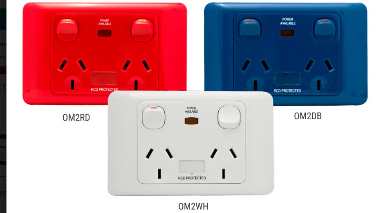 OM Series – Horizontal/Vertical Double Socket Outlets Switched 10/15 Amp 250V a.c.-Alliancewholesale