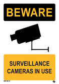 BW 801 - Beware - Surveillance Cameras in Use Warning Sign