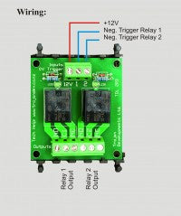 TDL-2RB – Trojan 2 Way 8A Relay Board, 12VDC