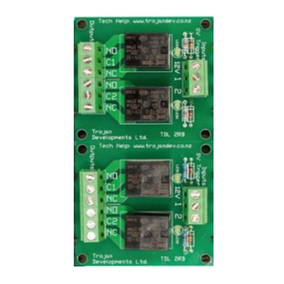 TDL-4RB – Trojan 4 Way 8A Relay Board, 12VDC