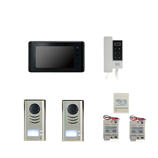 V-Tek - V-Tek-Kit5 Video Intercom Kit 7" Screen, audio & 2 video door stations