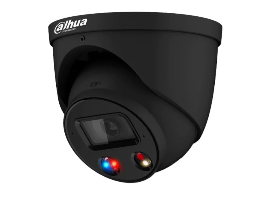 IPC-HDW3849HP-AS-PV-BLK - Dahua - Black 8MP Full-colour Active Deterrence Fixed-focal Eyeball WizSense Network Camera