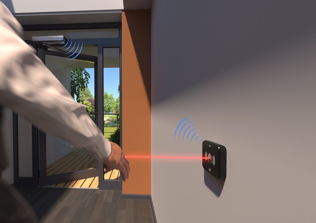 Hotron AerWave - Hygienic, touchless and wireless automatic door activation switch & RX