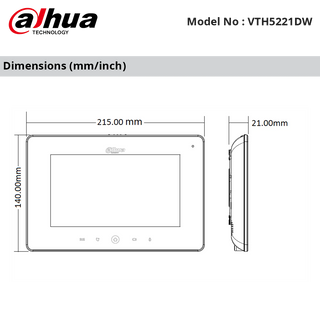 DHI-VTH5221DW - Dahua - IP Intercom Wifi Monitor 7" Display