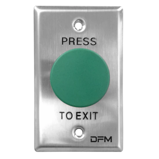 AEL2220 - Stainless steel exit push button with mushroom green push button. NO/NC contacts