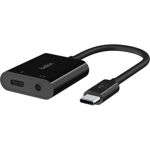 NPA004BTBK - Belkin 3.5mm Audio + USB-C Charge Adapter - Mini-phone/USB-C Audio/Data Transfer Cable