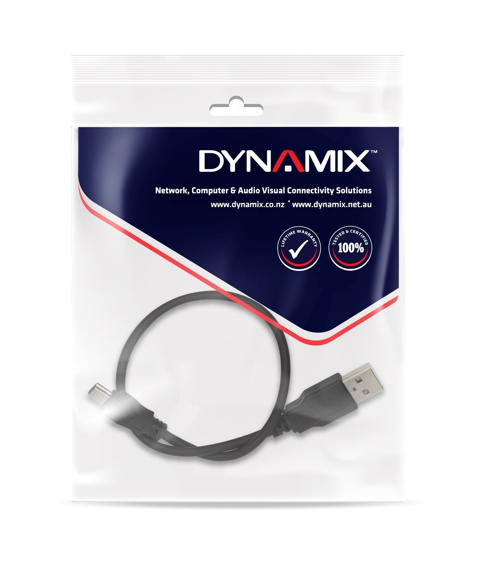 DYNAMIX_0.3m_USB_2.0_Mini-B_(5-pin)_Male_to_USB-A_Male_Connectors. 1081