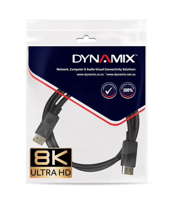 DYNAMIX_1m_DisplayPort_V1.4_Cable_Supports_up_to_8K_(FUHD)_Resolution._28AWG,_M/M_DP_Connectors,_Max._Res_7680x4320_@_60Hz,_Latched_Connectors,_Flexible_Cable,_Gold-Plated_Connectors. 573