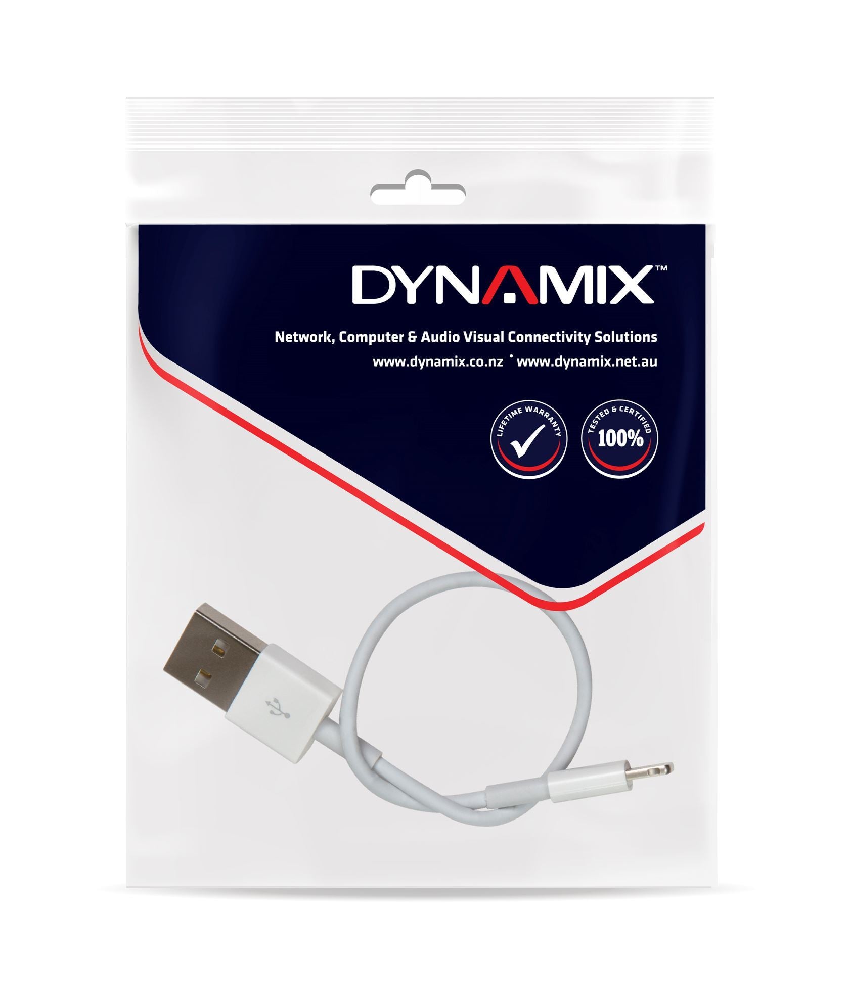 DYNAMIX_180mm_USB-A_to_Lightning_Charge_&_Sync_Cable._For_Apple_iPhone,_iPad,_iPad_mini_&_iPods_*Not_MFI_Certified* 924