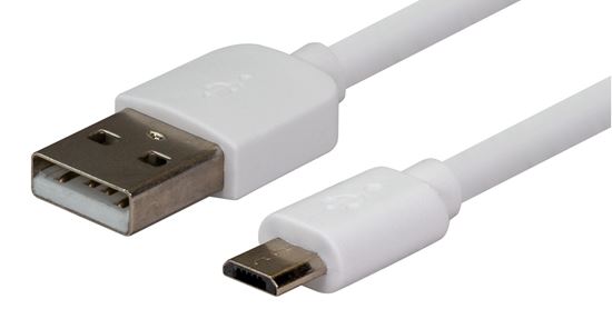 DYNAMIX_0.3m_USB_2.0_Micro-B_Male_to_USB-A_Male_Connectors._Colour_White. 1095