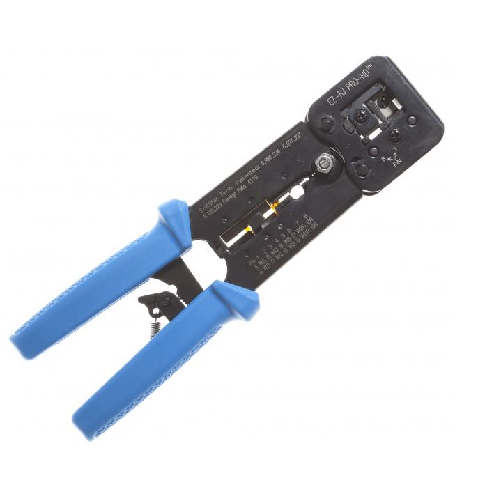 PLATINUM_TOOLS_EZ-RJPRO_Crimp_Tool._Easy_install_crimp_tool_for_EZ-RJ45_Cat5e_&_Cat6_plugs._Built-in_cutter_&_stripper_for_flat_&_round_cable._Wiring_guide_for_wire_sequence.