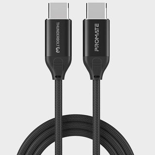 PROMATE_1.5m_USB-C_to_USB-C_Thunderbolt_3_Mesh_Armoured_Cable._Supports_100W_PD,_20Gbps_Transfer_Speed._Black_Colour 1829