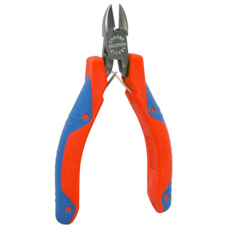 GOLDTOOL_110mm_Diagonal_Cutter_Polished_CRV_Precision_Plier._11mm_Cutter_Double_Leaf_Springs._Rubber_Easy_Grip_Handles_for_Greater_Comfort._Red/Blue_Colour_Handles._*Designed_for_Electronic_Wire_Only