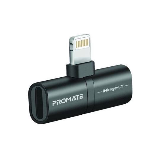 PROMATE_2-in-1_Audio_&_Charging_Adaptor_with_Lightning_Connector._2A_Pass_Through_Charging._48KHz_Audio_Output._Plug_&_Play._Colour_Black. 1464