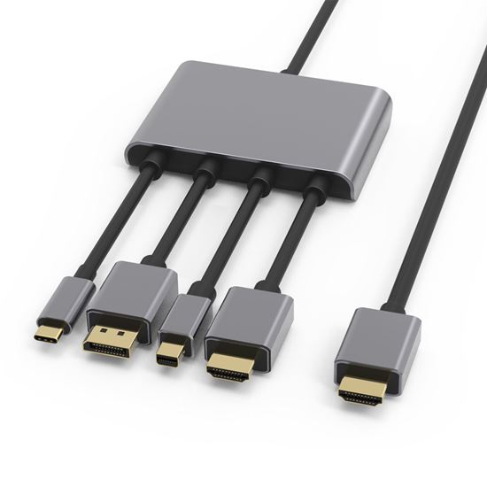 DYNAMIX_4-in-1_Multiport_to_HDMI_AV_Adapter_with_1m_HDMI_Connector._Includes_USB-C,_HDMI,_Mini_DP,_DP_Connectors,_&_1x_USB-A_to_Micro_Cable._Supports_3840x21560_(4K)._Aluminium_Housing,_Plug_&_Play. 897