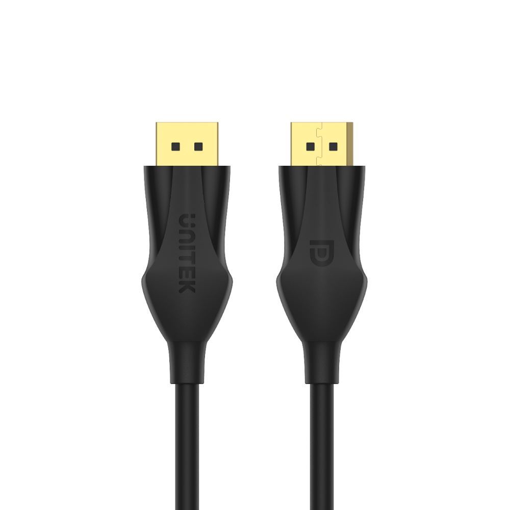 UNITEK_2m_DisplayPort_V1.4_Cable_Supports_up_to_8K_@60Hz,_4K_@144Hz,_1440p_@240Hz,_32.4Gbps_Bandwidth,_Latched_Connectors,_Flexible_Cable,_Gold_Plated_Connectors._Black. 363