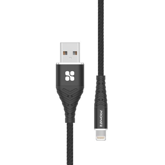 PROMATE_Braided_USB-A_to_Lightning_Connector_Cable,_2.4A_Fast_Charging,_Data_Transfer_Rate_480_Mbp,_Tangle_Free_Design 1453