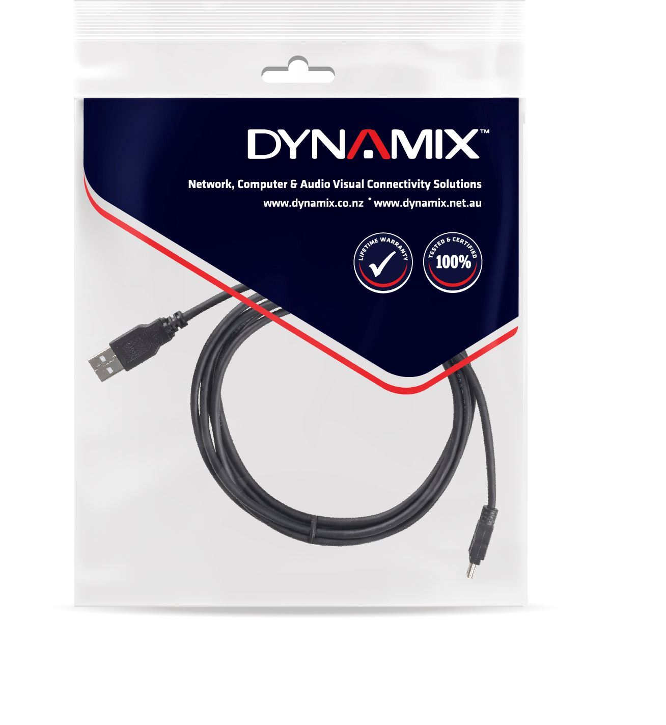 DYNAMIX_2m_USB_2.0_Mini-B_(5-pin)_Male_to_USB-A_Male_Connectors. 1086