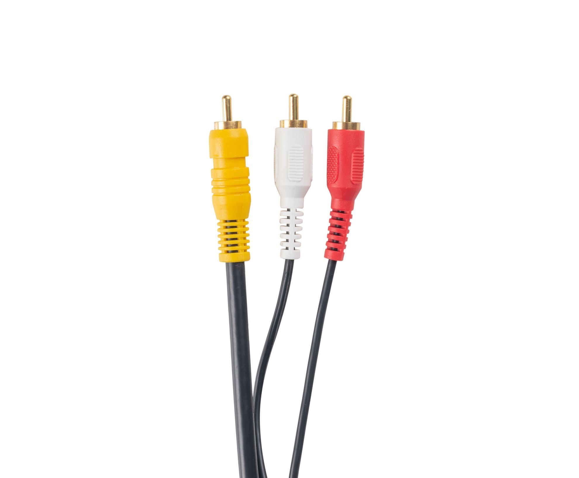 DYNAMIX_10m_RCA_Audio_Video_Cable,_3_to_3_RCA_Plugs._Yellow_RG59_Video,_standard_Red_&_White_audio_with_gold_plated_connectors. 409