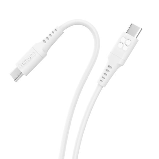 PROMATE_2m_USB-C_Data_and_Charging_Cable._Data_Transfer_Rate_480Mbps._60W_Power_Delivery._Durable_Soft_Silicon_Cable._Tangle_Resistant._25000+_Bend_Tested._White 1665