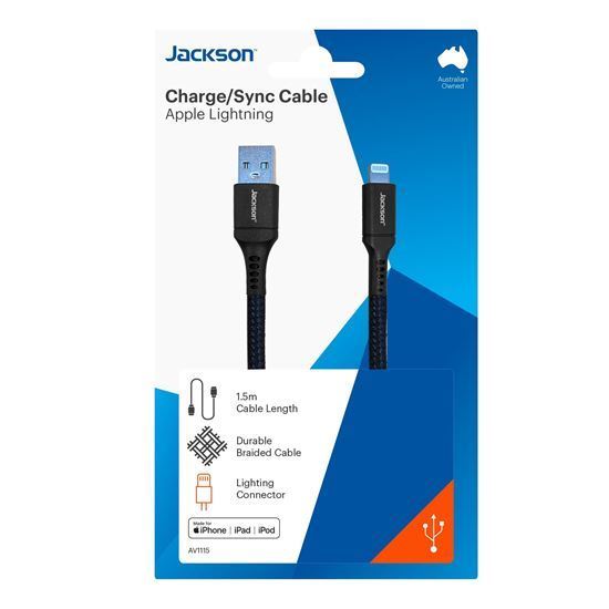 JACKSON_1.5m_MFI_Certified_Apple_USB-A_to_Lightning_Data_and_Charge_Cable._Charge_and_Sync_iPhone,_iPad_or_iPod._Braided_Cable_to_Provide_Extra_Durability. 154