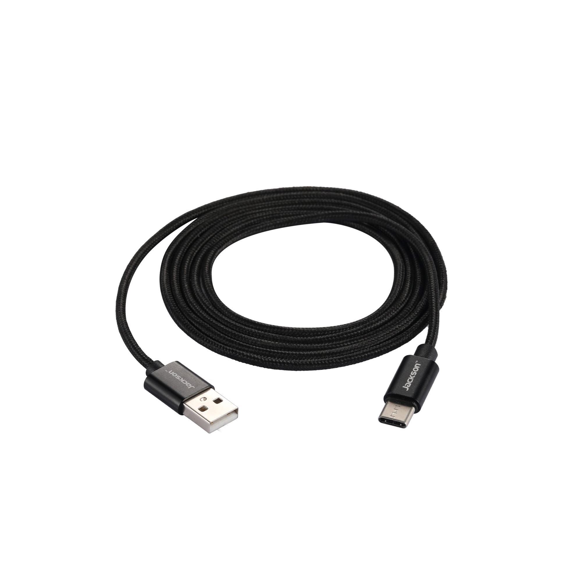 JACKSON_1.5m_USB-A_to_USB-C_Sync_&_Charge_Cable._Braided_Cable_Provides_Extra_Durability,_Black_Colour. 160