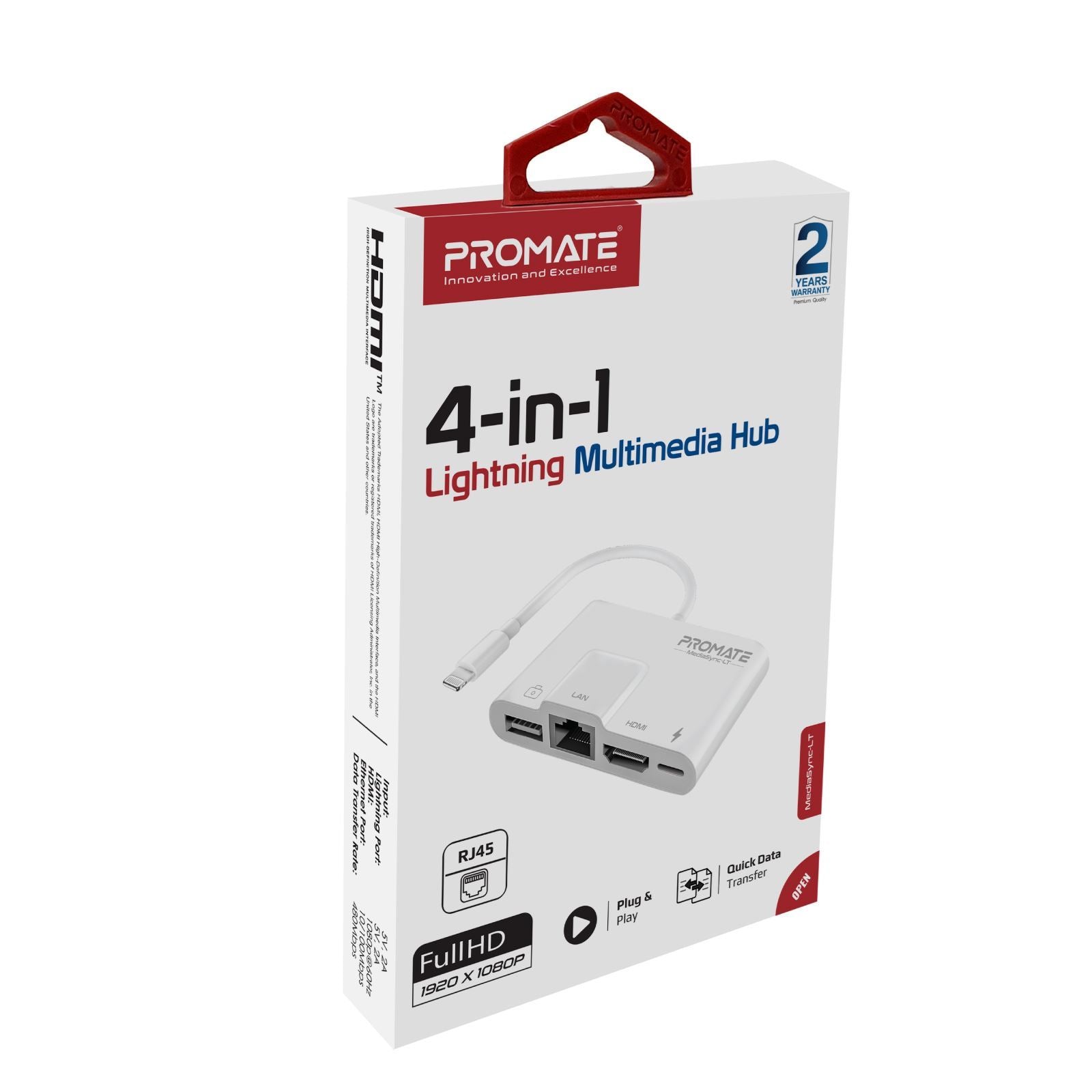 PROMATE_4-In-1_Multimedia_Hub_with_Lightning_Connector._Includes_1x_RJ45_Ethernet_Port,_1x_HDMI_Port,_1x_USB-A_Port,_1x_Lightning_Charging_Bridge._Supports_July_Sale_-_20%_OFF 1513