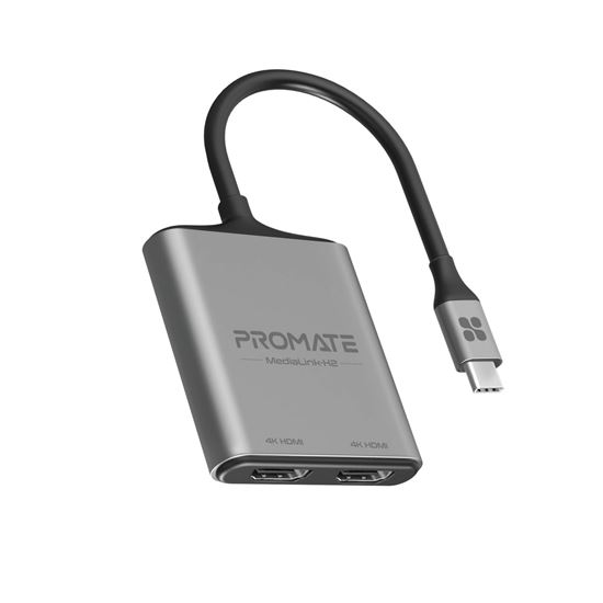 PROMATE_4K_USB-C_Connector_to_Dual_HDMI_Adapter._Compatible_with_All_USB-C_Output_Devices_Including_Win,_iOS,_&_Android._Easy_Plug_&_Play._Grey 1504