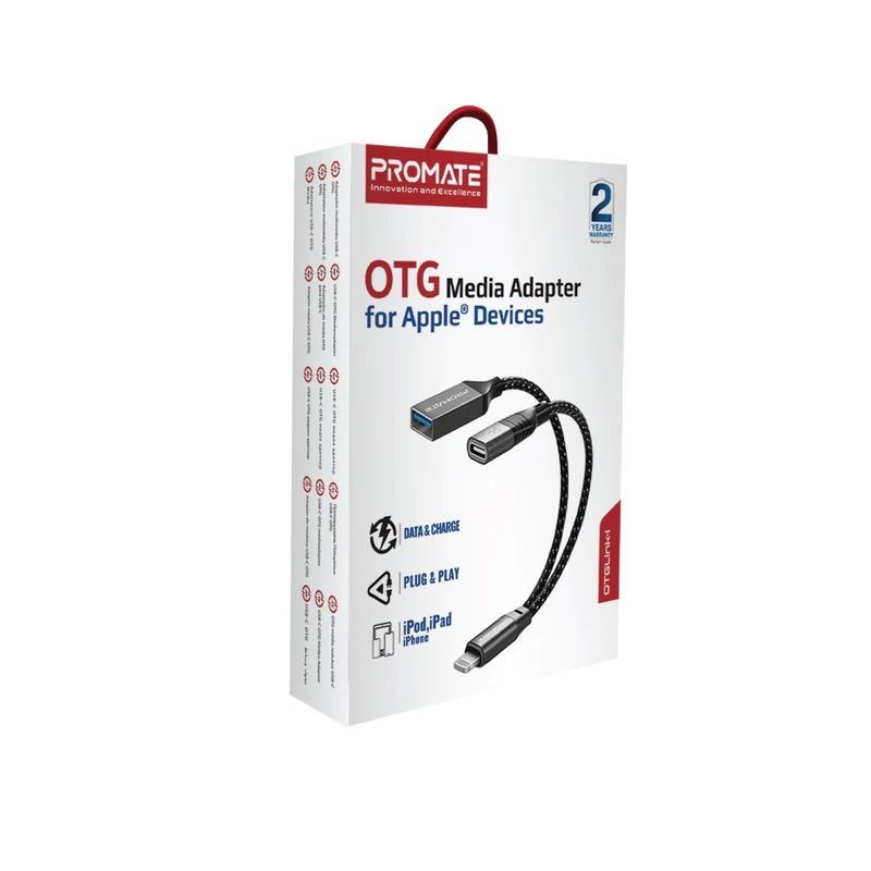 PROMATE_OTG_Media_Adapter_for_Apple_Devices_with_Lightning_Input._Includes_USB-A_and_USB-C_Ports._Data_Transfer_Speed_up_to_480Mps._12W_Charging_for_iPhone_and_iPad._Plug_and_Play 1558