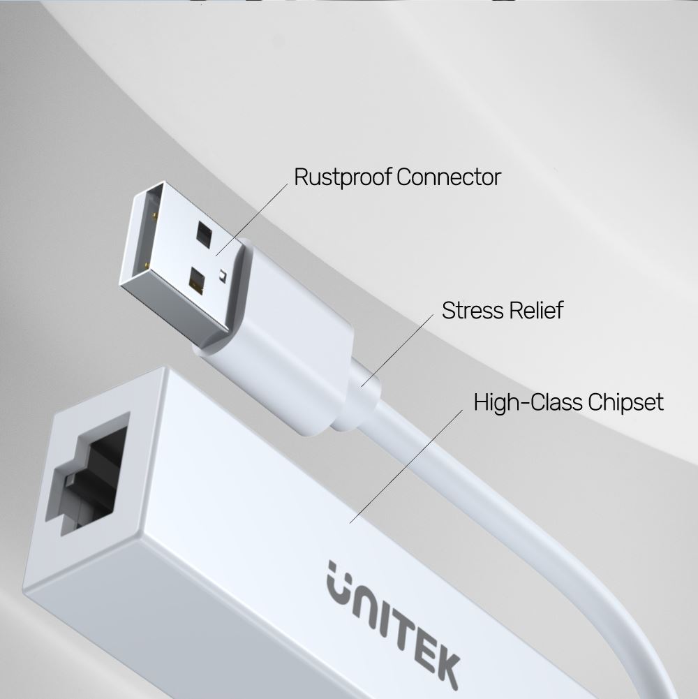 U1325A - Unitek USB-A to Ethernet Adapter. Fast Ethernet 10/100Mbps