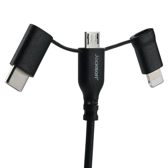 JACKSON_1m_MFi_Certified_3-in-1_Sync_&_Charge_Cable._Includes_Micro_USB,_USB-C_&_Lightning_Connectors._Saddle_USB-C_or_Lightning_Connector_onto_Micro_USB_&_Plug_into_USB_Port._Black 163
